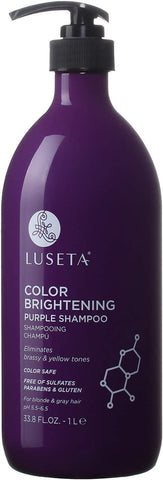 Shampooing violet éclaircissant pour cheveux blonds et gris LUSETA