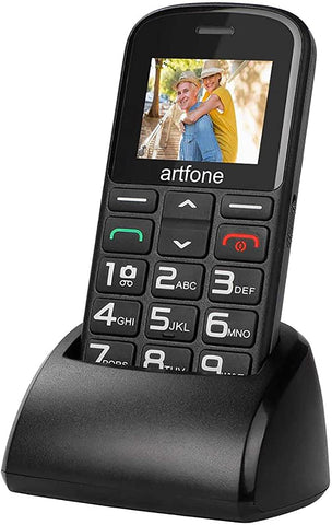 Artfone CS182 Téléphone portable pour personnes âgées (Noir)