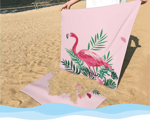 Onetoze Serviette de plage flamant rose 90 x 180cm